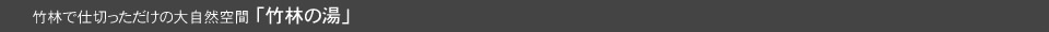 竹林で仕切っただけの大自然空間「竹林の湯」